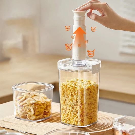 Vacuum Sealed Tank Coffee Beans Vacuum Jar Kitchen Cereals Storage Box Airtight Container Moisture-Proof Sealed Canister for Tea