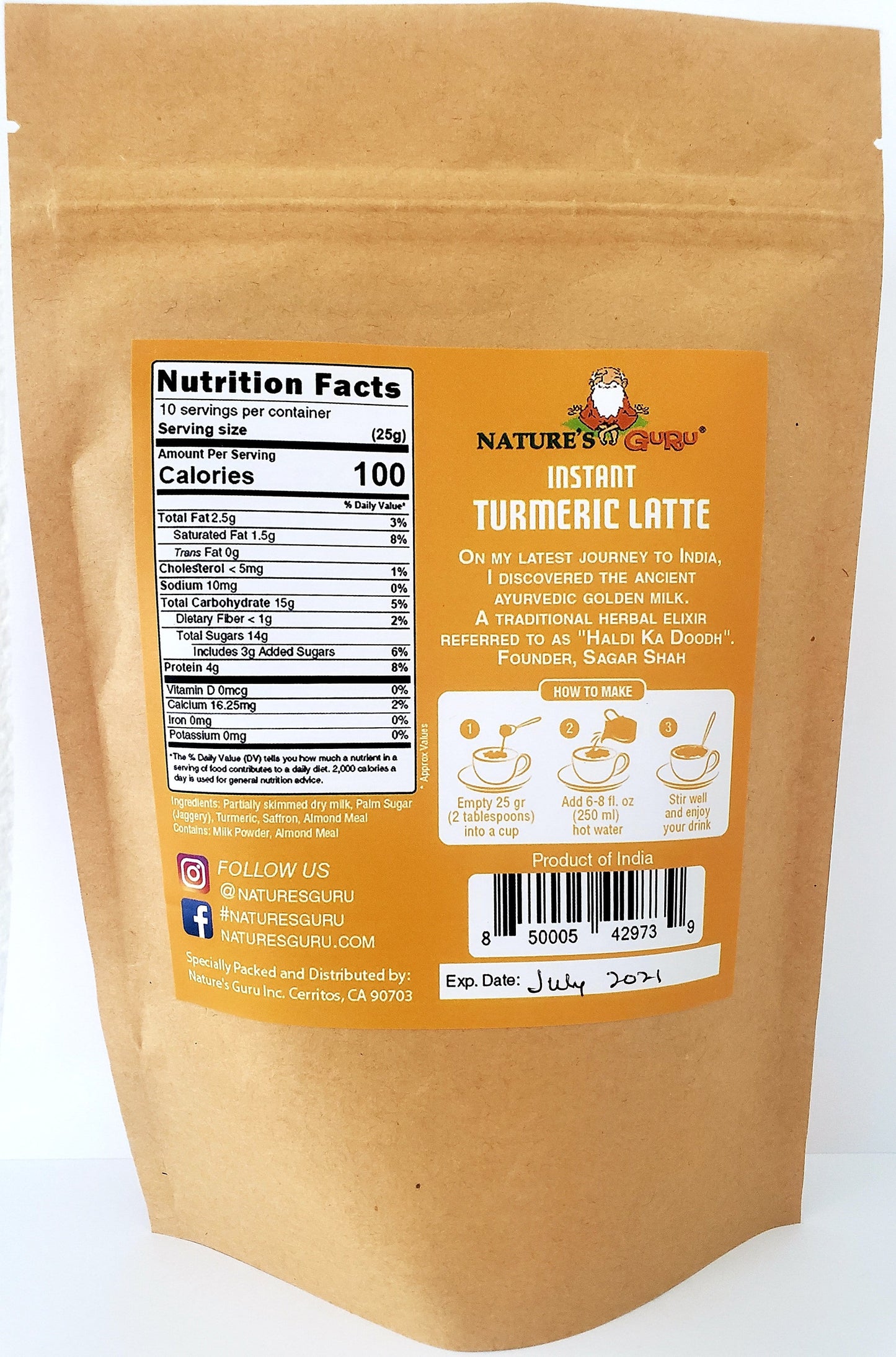Nature's Guru Golden Milk Instant Turmeric Latte